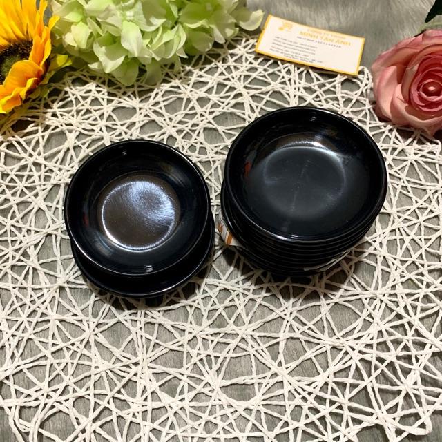 Dĩa chấm tròn màu đen T 26 10cái