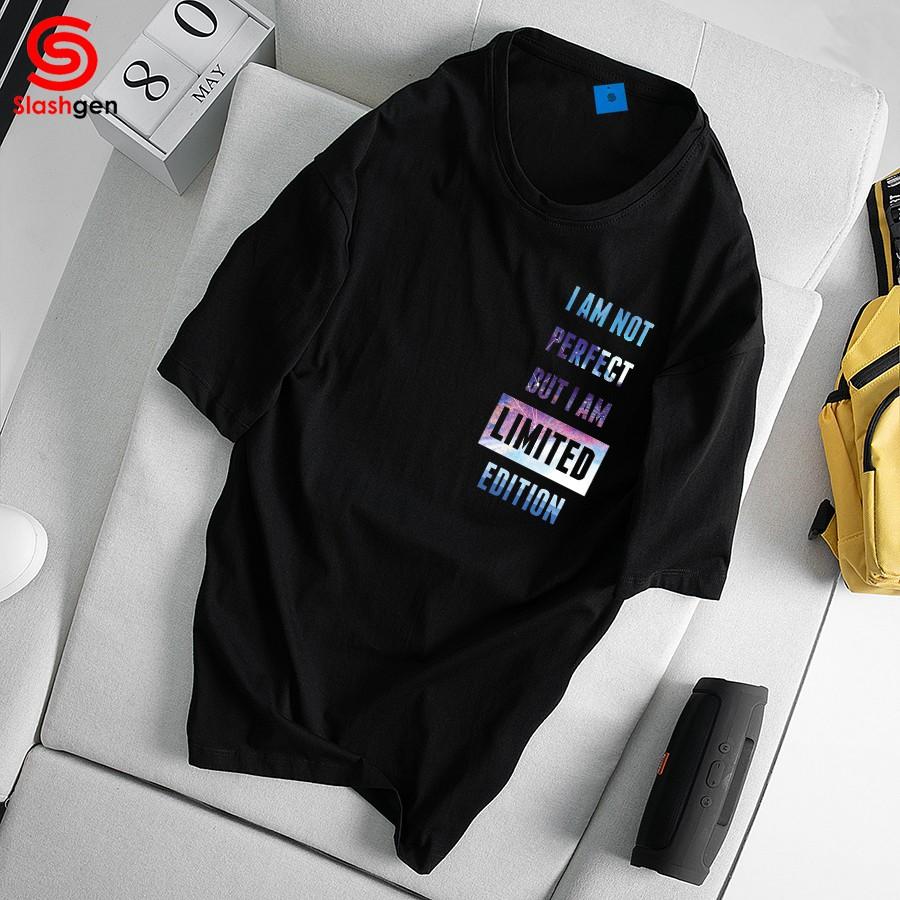 Áo Thun nam tay lỡ H1_78 Limited Xanh Ngực Trái 100% Cotton