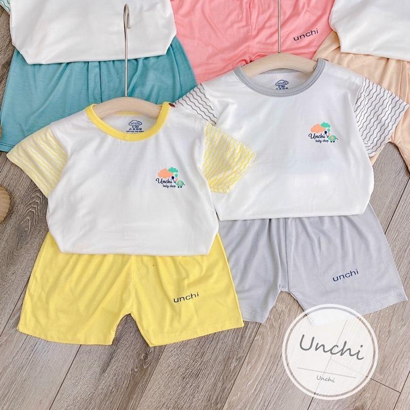 Bộ cộc Unchi thun lạnh phối màu siêu đẹp cho bé mẫu mới 2021