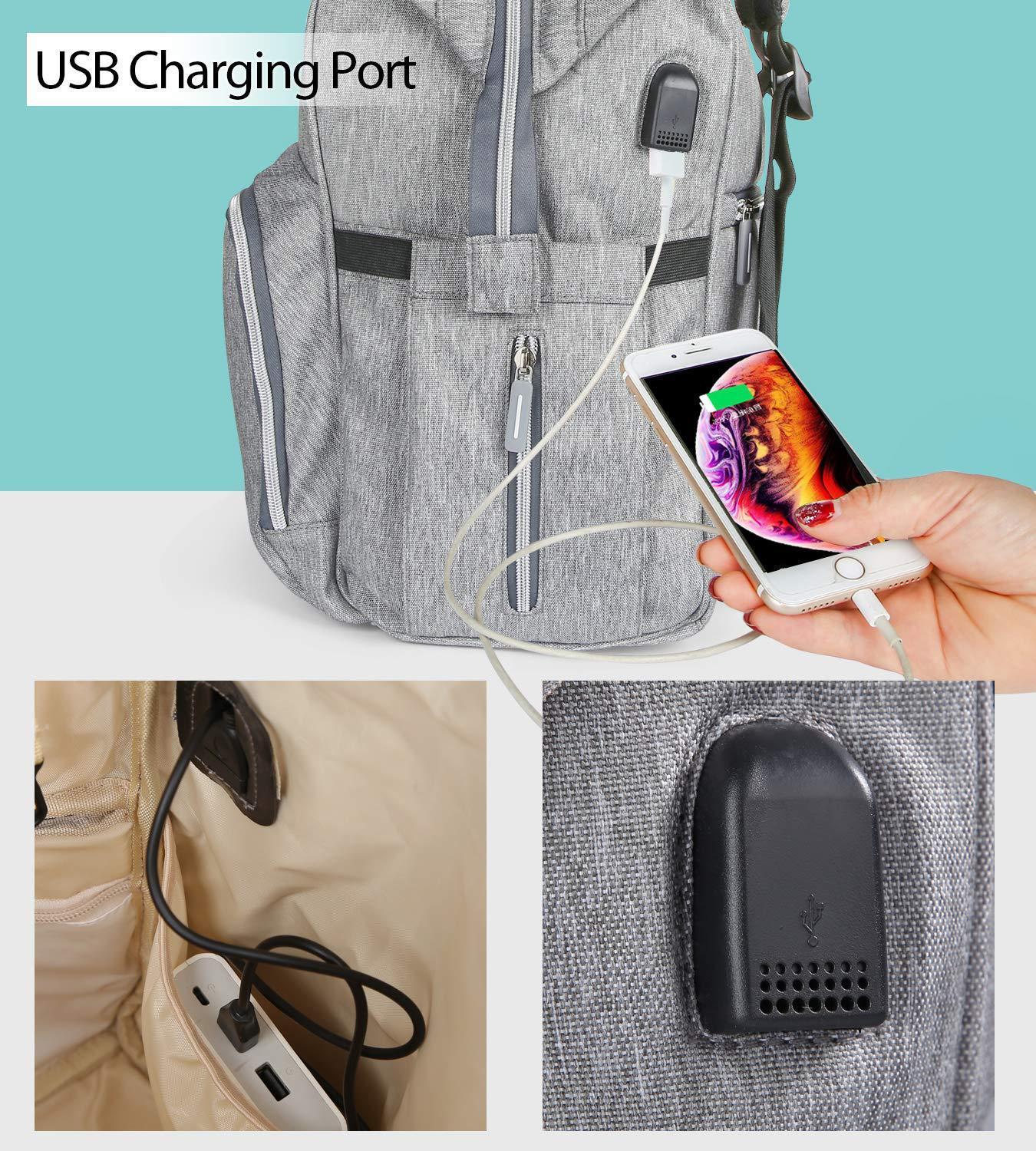 USB Chống Nước Sạc Tã Ba Lô Túi Mẹ USB Điều Dưỡng Túi Đa Năng Lớn Người Phụ Nữ Du Lịch Cho Bé Người Tổ Chức Xe Đẩy Túi