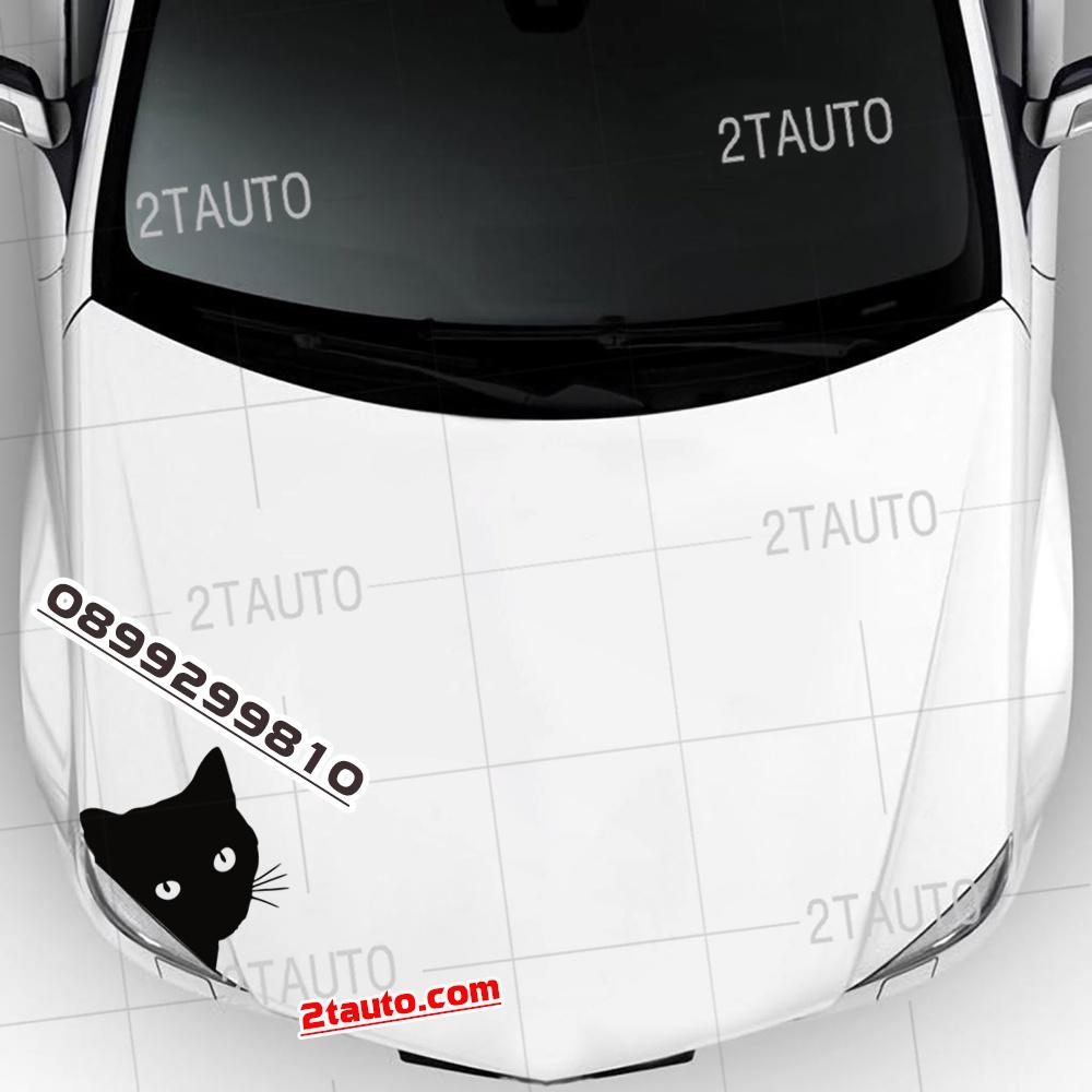 Tem decal HÌNH CON MÈO dán xe nhiều kích thước, chống thấm nước, logo CHÚ MÈO dán trang trí ô tô xe hơi - MẪU 2