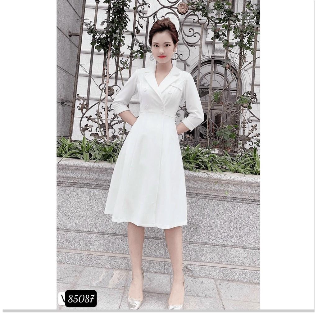 ĐẦM TRẮNG VINTAGE SANG CHẢNH,THIẾT KẾ HỌA TIẾT TRƠN NHƯNG KHÔNG KÉM PHẦN SANG TRỌNG THỜI TRANG KME.STORE
