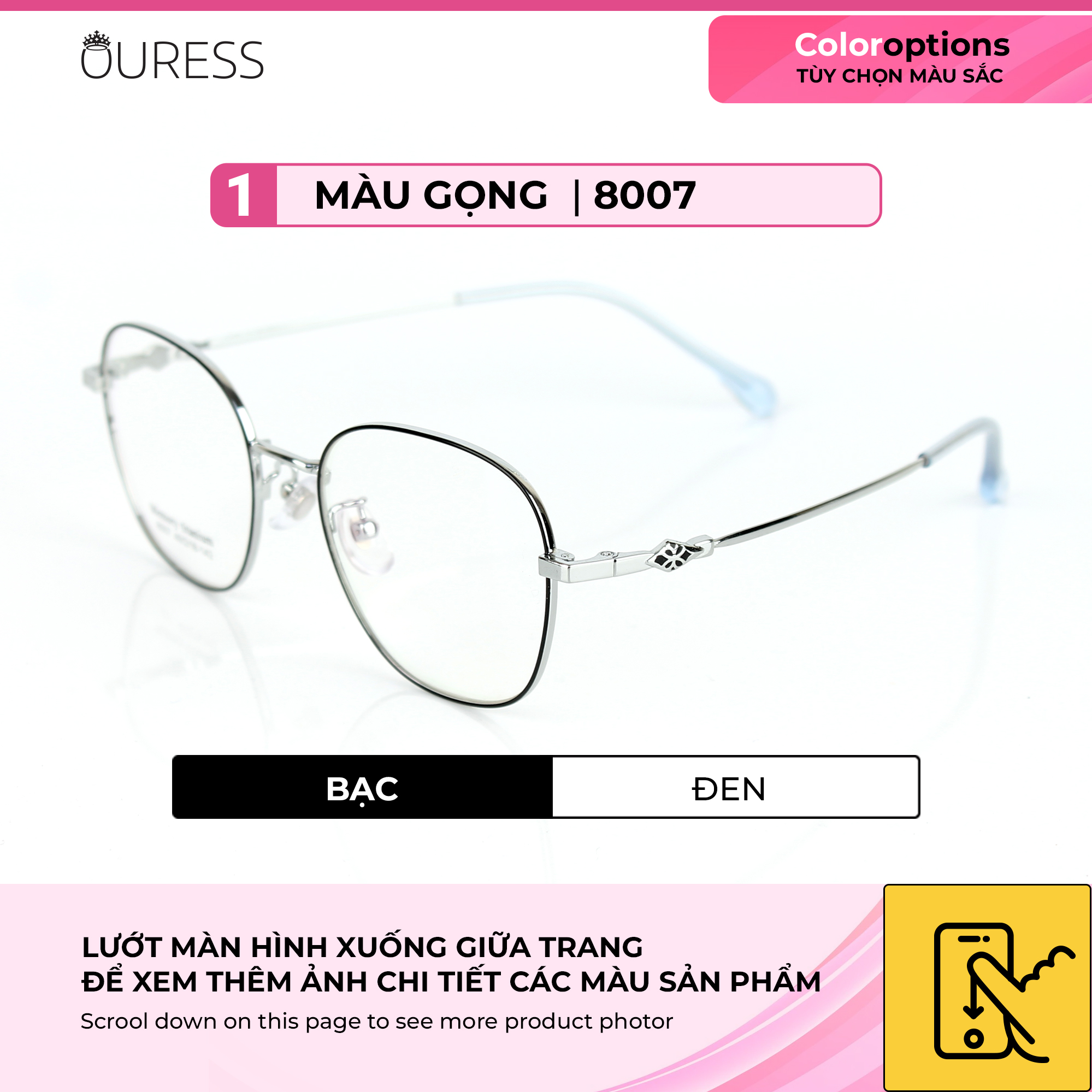 GỌNG KÍNH TITAN MMR CHẤT LIỆU CAO CẤP SIÊU NHẸ SIÊU BỀN – 8007