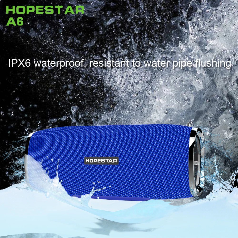 Loa bluetooth di động Hopestar A6 Party - Loa siêu bass, màng rung cộng hưởng - Công suất 40W, chống nước chuẩn IPX6 - Tính năng TWS (True Wireless Stereo) - Đầy đủ kết nối Bluetooth, AUX, USB - Đèn led sống động - Giao màu ngẫu nhiên - Hàng nhập khẩu