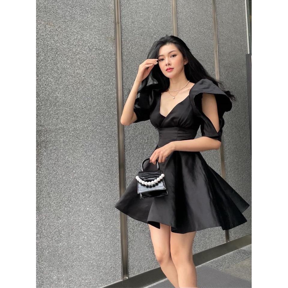 Đầm Cổ Chéo Tay Phồng Khoét Dimi Dress Siêu Xinh - YUME Y0665