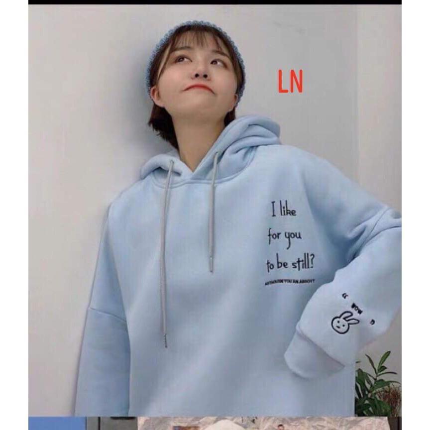 Áo hoodie tay in thỏ LNG1119