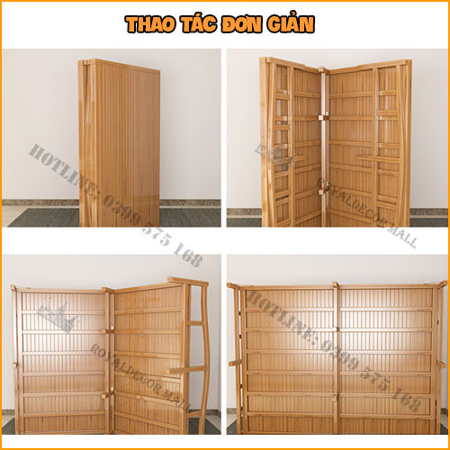 Giường Tre Gấp Gọn Thông Minh, Nằm Thư Giãn 100% Bằng Tre Tự Nhiên .KT 195 x 80/100