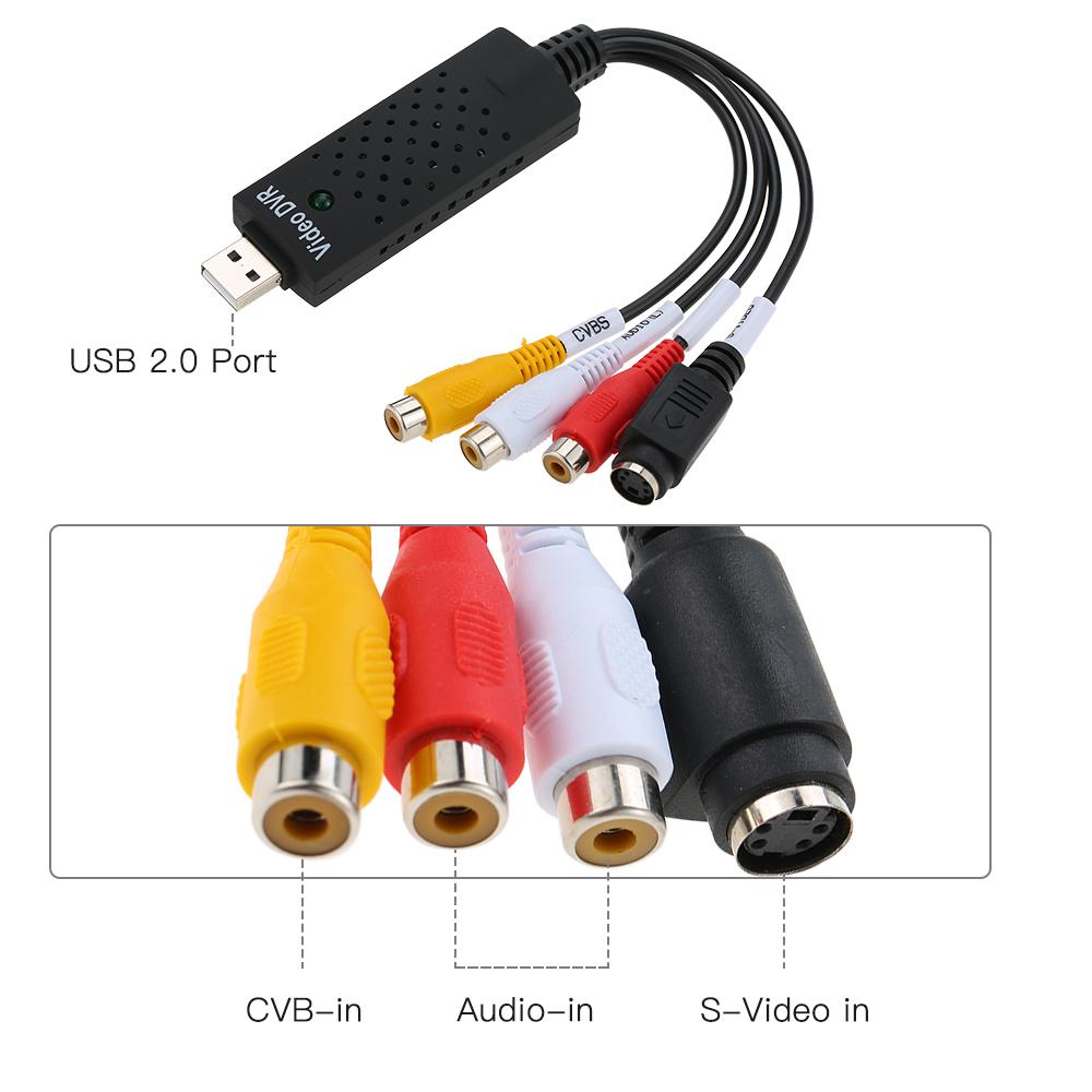 USB 2.0 DVR Video Audio Camera CCTV Capture Recorder Adapter Card for Win 7/8/10/2000, for Win XP / Vista for PC Laptop