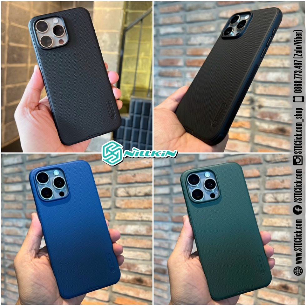 ỐP LƯNG DÀNH CHO ĐIỆN THOẠI IPHONE 15 PRO MAX - 15 PRO NILLKIN NHỰA CỨNG VIỀN DẺO - Super Frosted Shield Pro