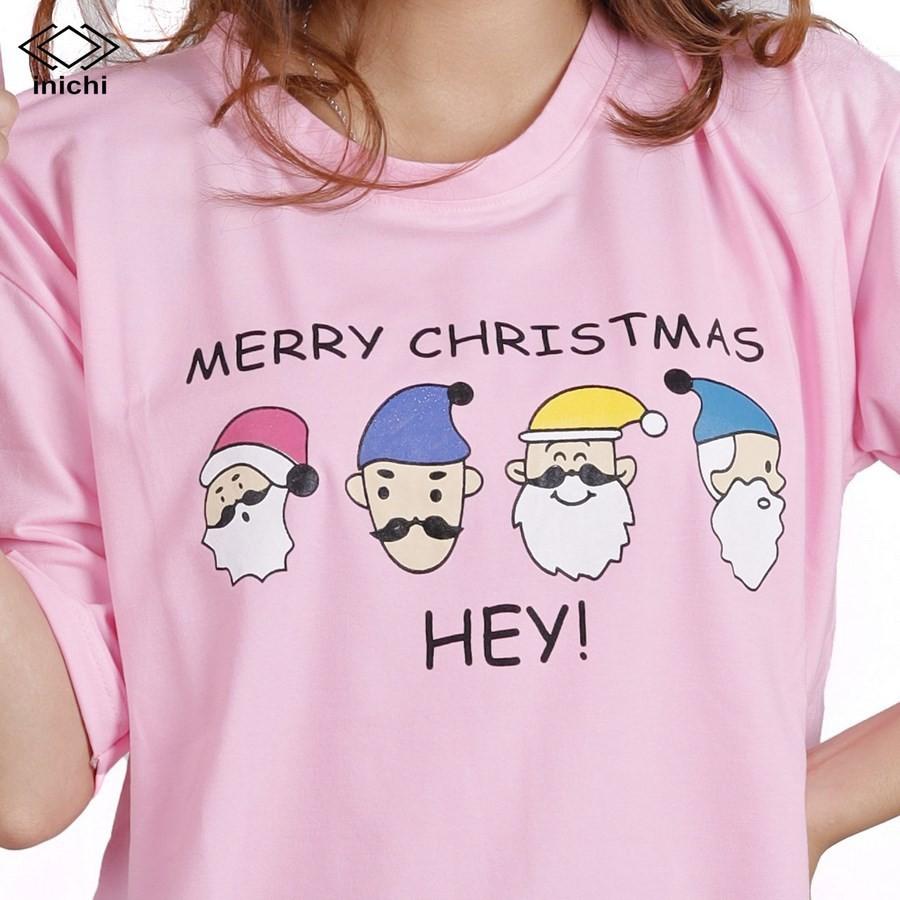 Áo thun tay lỡ form rộng INICHI IC596 thun co giãn chất đẹp in hình 4 ông già noel