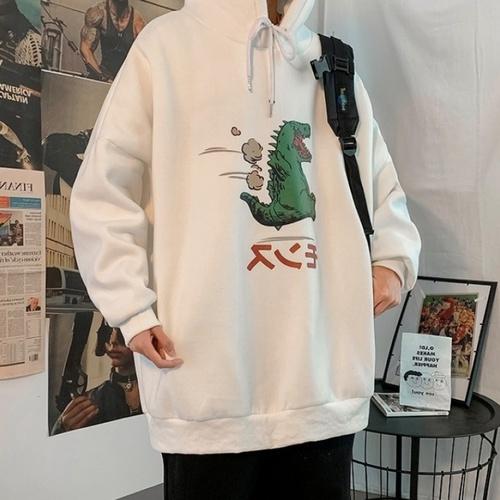 Áo hoodie tay dài in hình khủng long phản quang 3 màu sắc thời trang dành cho nam