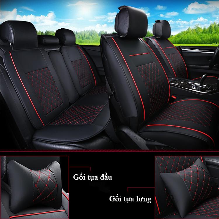 Bộ áo ghế da ô tô cao cấp giá siêu tốt bản tiêu chuẩn cho 5 chỗ ngồi tuỳ chọn gối và tựa lưng BAG01