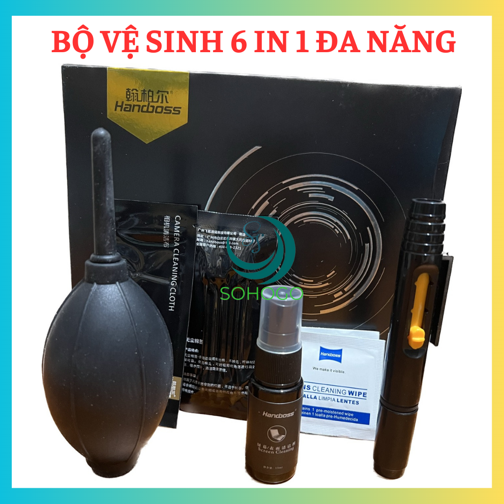 Bộ vệ sinh đa năng 6 in 1 dùng cho điện thoại, laptop- Bộ vệ sinh chuyên dụng cho máy ảnh, máy quay 6 món...Hàng nhập khẩu