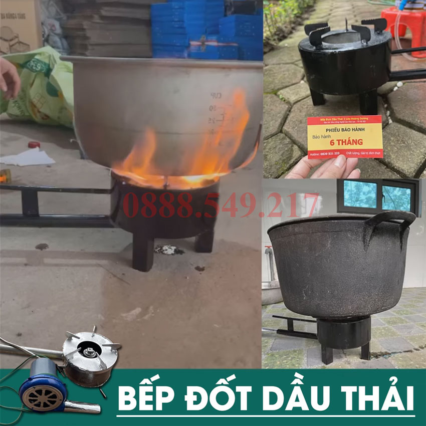 Bếp Đốt Dầu Thải - Bếp Đun Nguyên Liệu Thải, Mỡ Gà, Vịt. Siêu Tiết Kiệm - Siêu Bền Đẹp. 1 Lít Đun Đến 4, 5 Tiếng