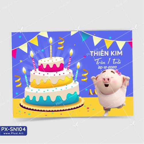 Thiệp thôi nôi – sinh nhật theo yêu cầu Pluxi (PX_SN104)