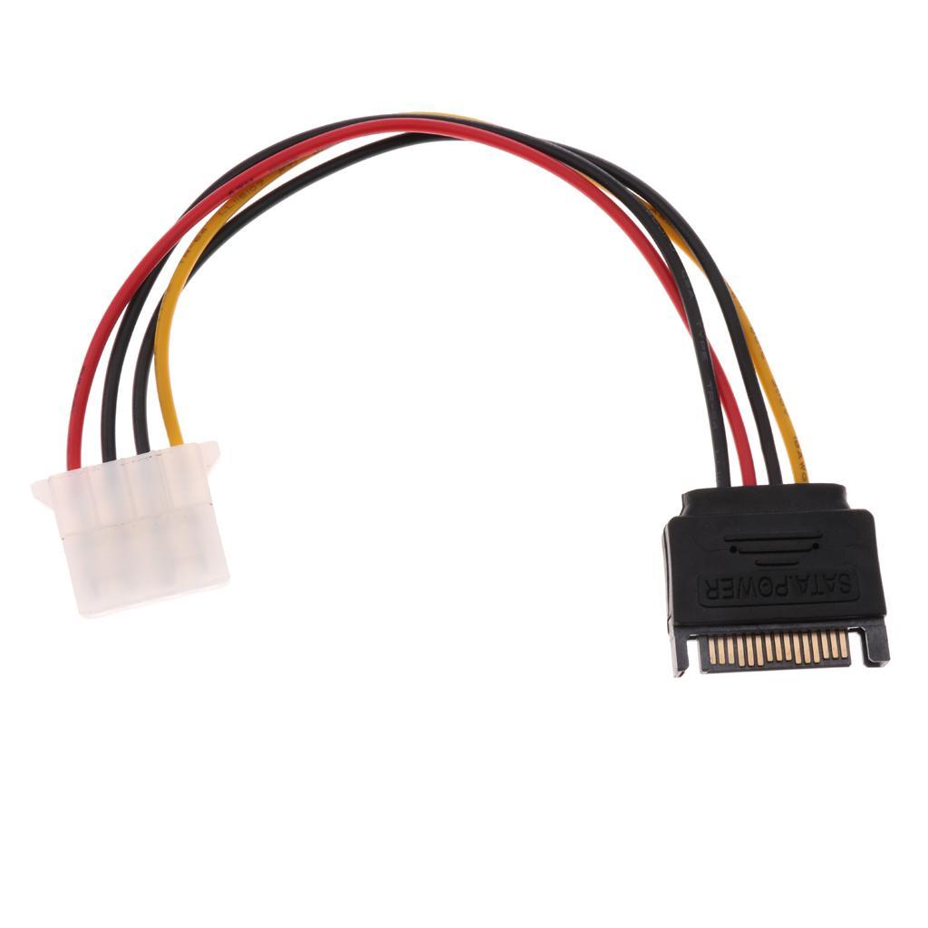 5Pcs 7.7in 4pin Female to 15pin SATA Male Power Adapter Cable for PC Case