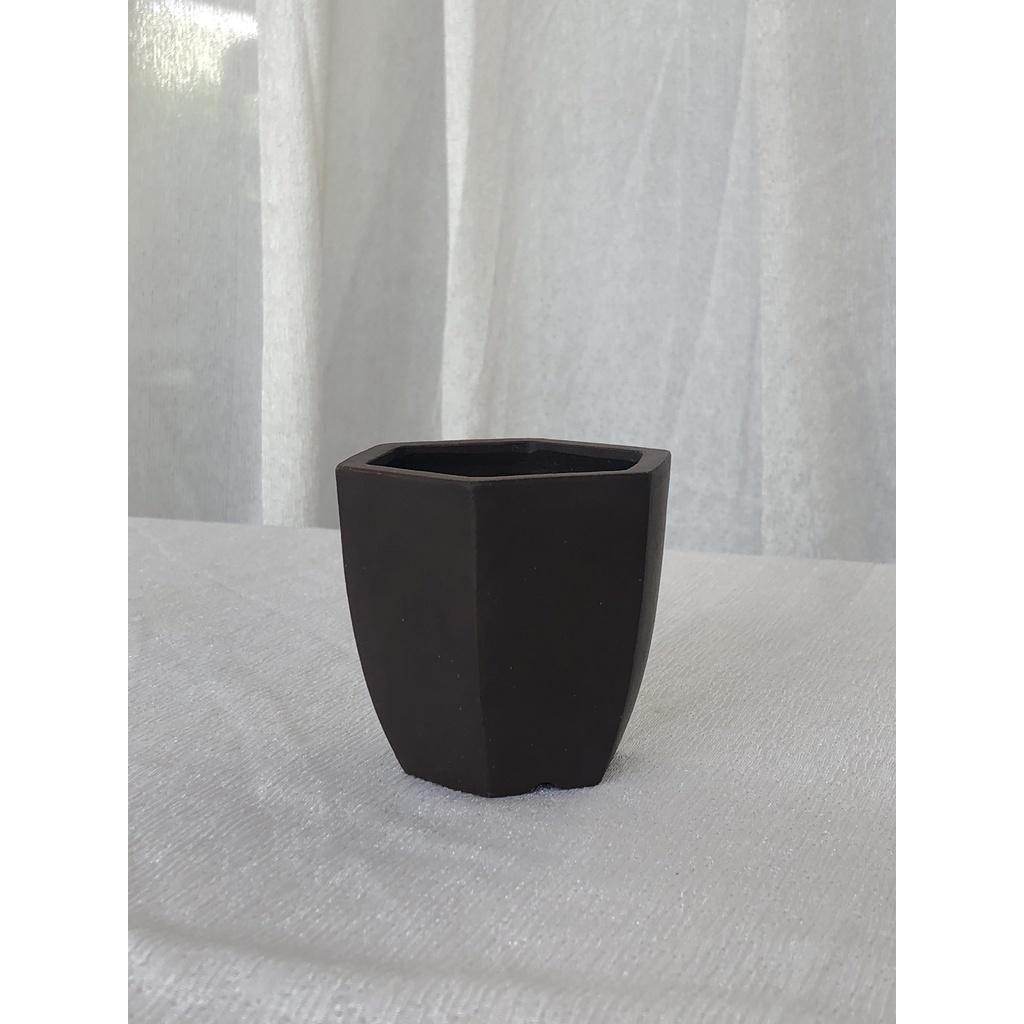 Chậu lục giác mini CK3 trồng cây nhỏ, bonsai mini, cây hoa trang trí nhà, bàn làm việc, bàn học