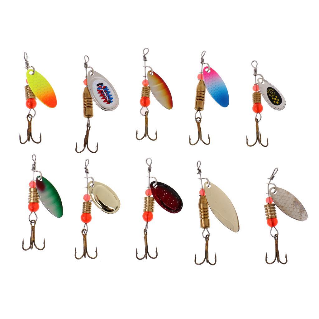 10Pcs/30Pcs Metal Fishing Lures with Treble Hooks - Assorted Spoon Baits for Bass Salmon Trout