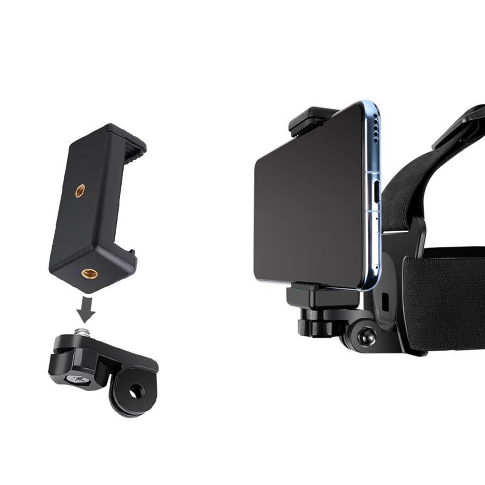 Cell Phone Head Mount Headband Mobile Phone Holder w/ Clip Universal Black