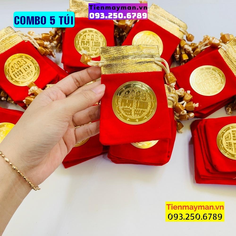 05 Túi gấm nhung đỏ 2023 mới độc đáo, lạ mắt, với chất liệu nhung gấm màu đỏ cao cấp cát tường - PASA COLLECTION