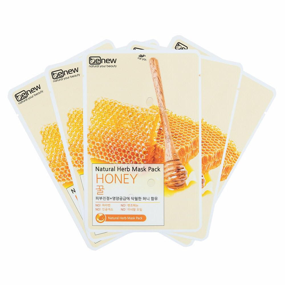 Combo 10 Miếng Mặt Nạ Giấy Mật Ong Benew Natural Herb Mask Honey (22ml)