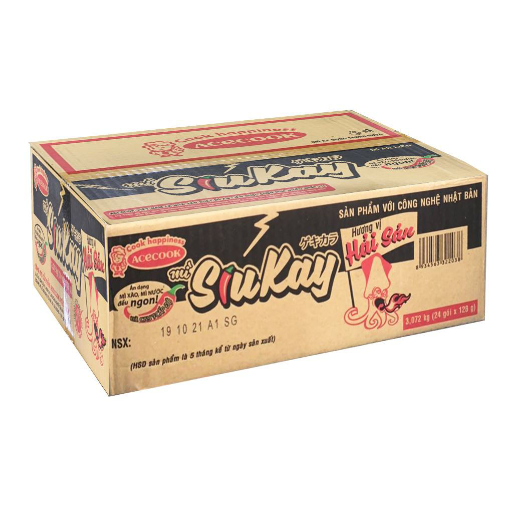 Thùng 24 Gói Mì Siukay Hải Sản 128g