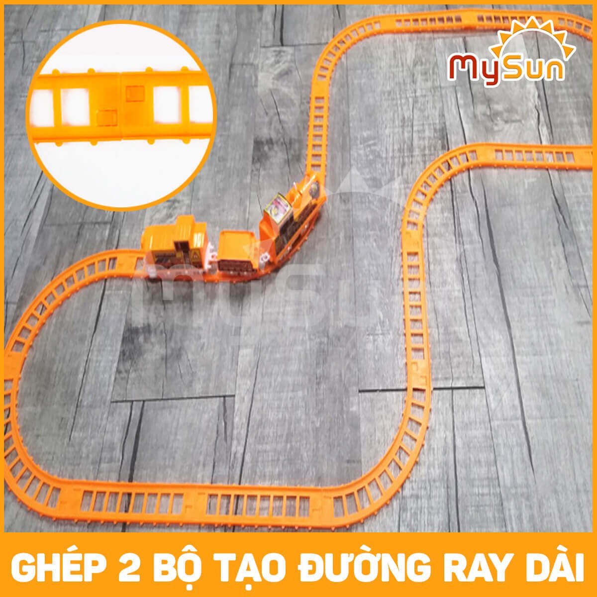 Xe lửa đồ chơi có đường ray chạy bằng pin cho bé MySun