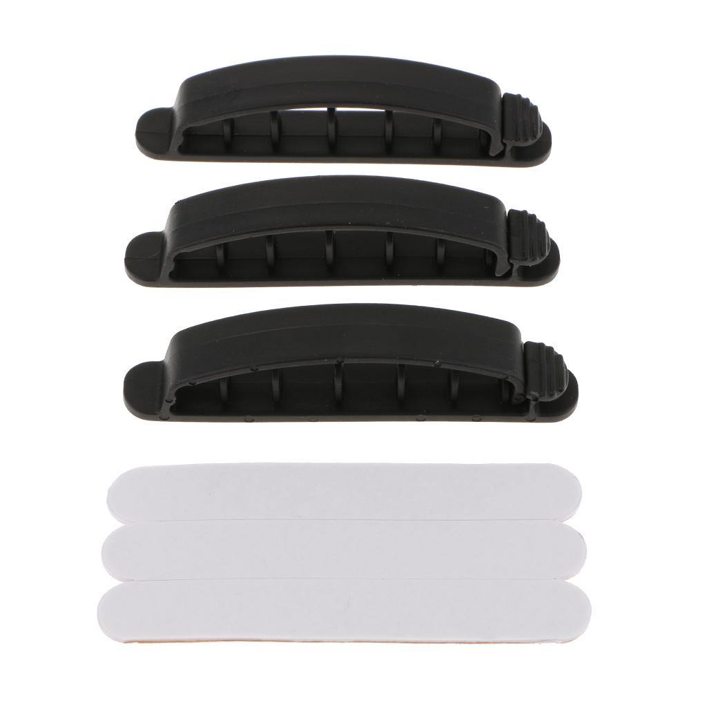 Cable Clips with Strong Adhesive Tapes Wire Holder Organizer Pack of 3 White