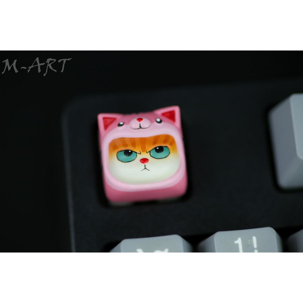 Keycap resin handmade mặt mèo giận dữ đáng yêu