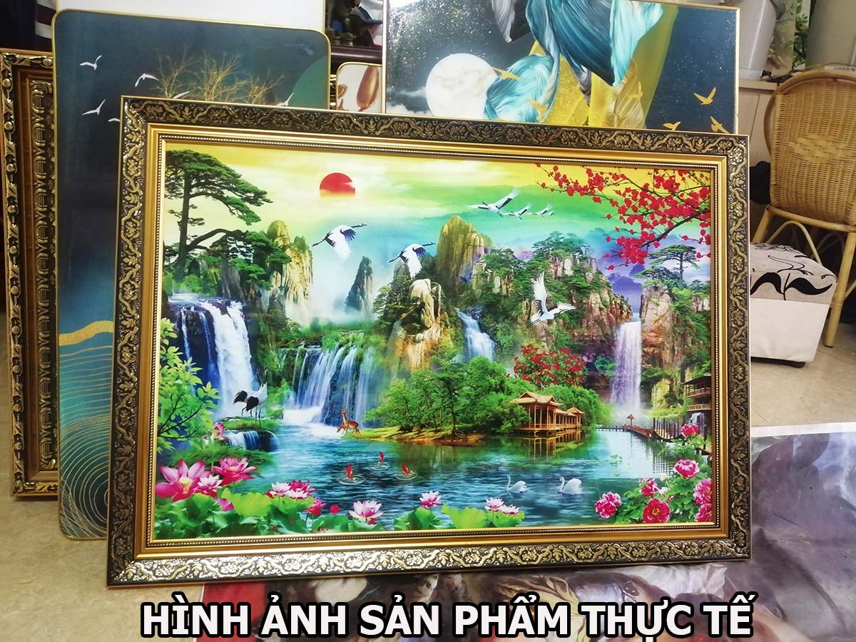Bức tranh ĐỨC PHẬT gồm 2 lựa chọn chất liệu in UV trên vải lụa hoặc trên giấy ảnh bề mặt PVC gương:L8F-00400474L8
