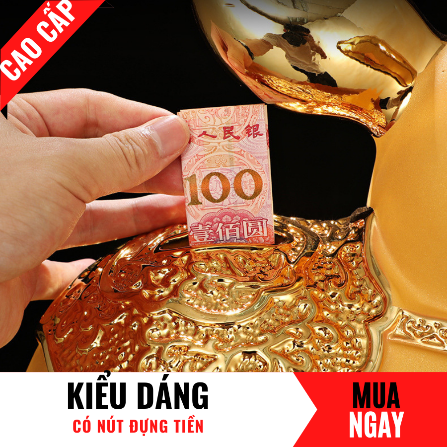 Tượng Thỏ Trang Trí Đựng Tiền Bằng Vàng Cát Mỹ Nghệ Cao 30cm
