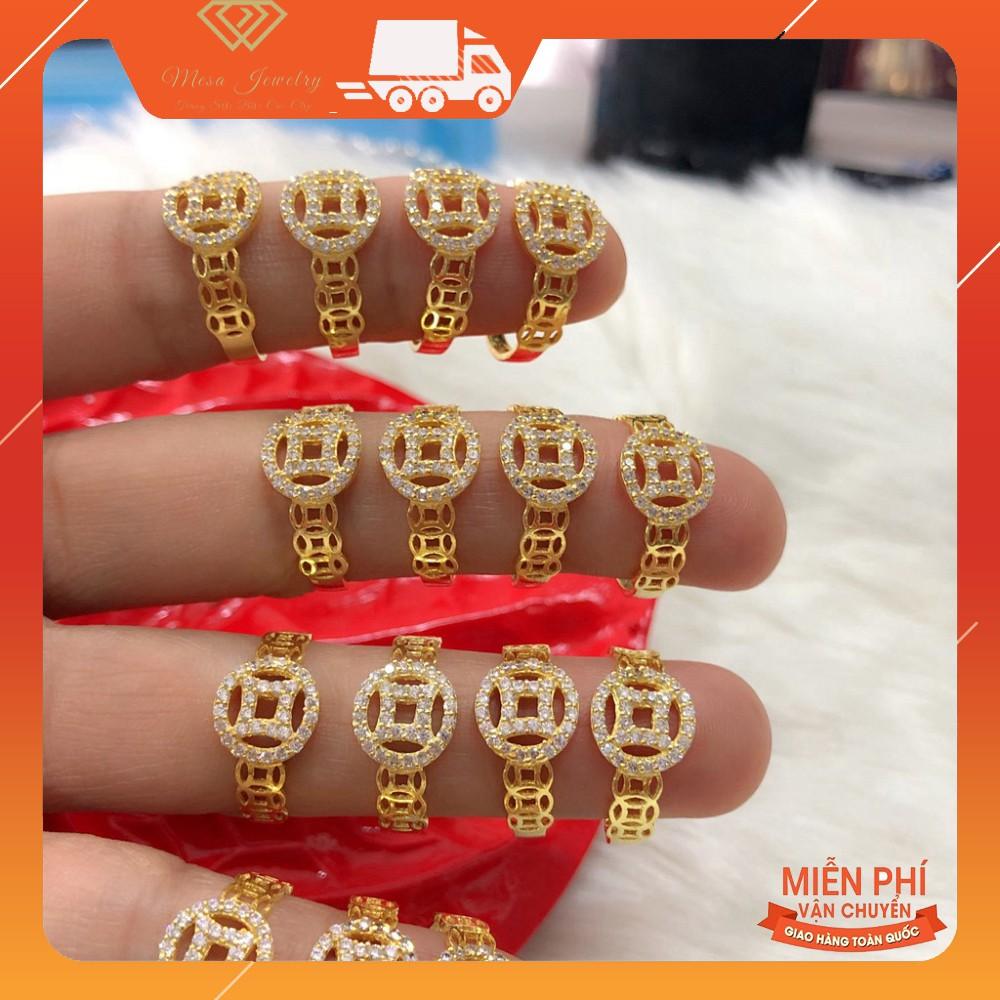 NHẪN NỮ BẠC TA - NHẪN KIM TIỀN MẶT TIỀN TRÒN