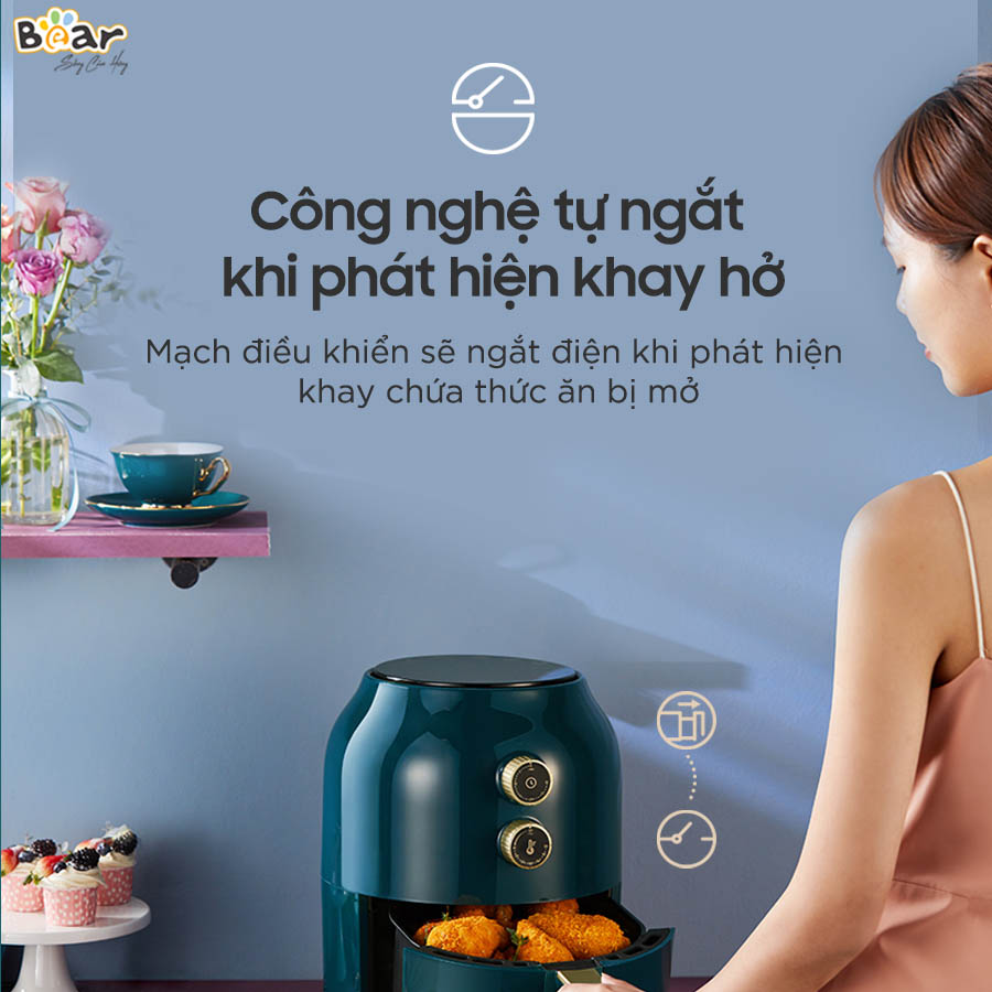 Nồi chiên không dầu 3.5L Bear Air Fryer VS-8083A - Đa chức năng, tự động thông minh - Bảo hành 18 tháng