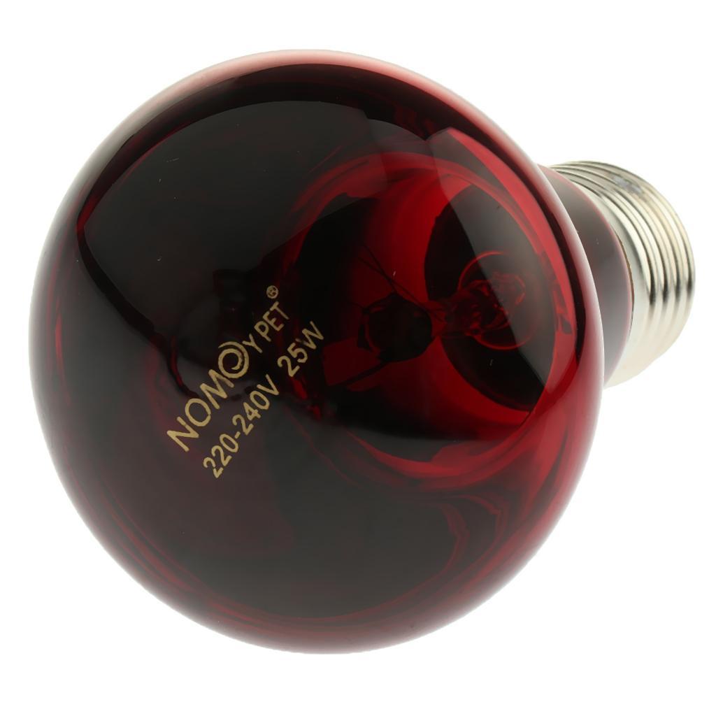 Heating Infrared Lamp Emitter Lamp Bulb E27 Red 25W