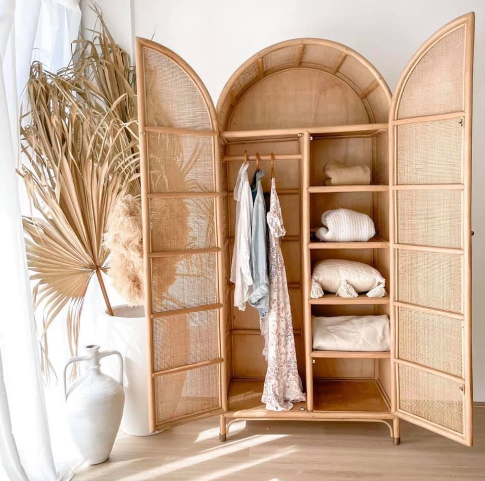 Tủ Casa Mây Đan kiểu dáng sang trọng - Casa Rattan Wardrobe