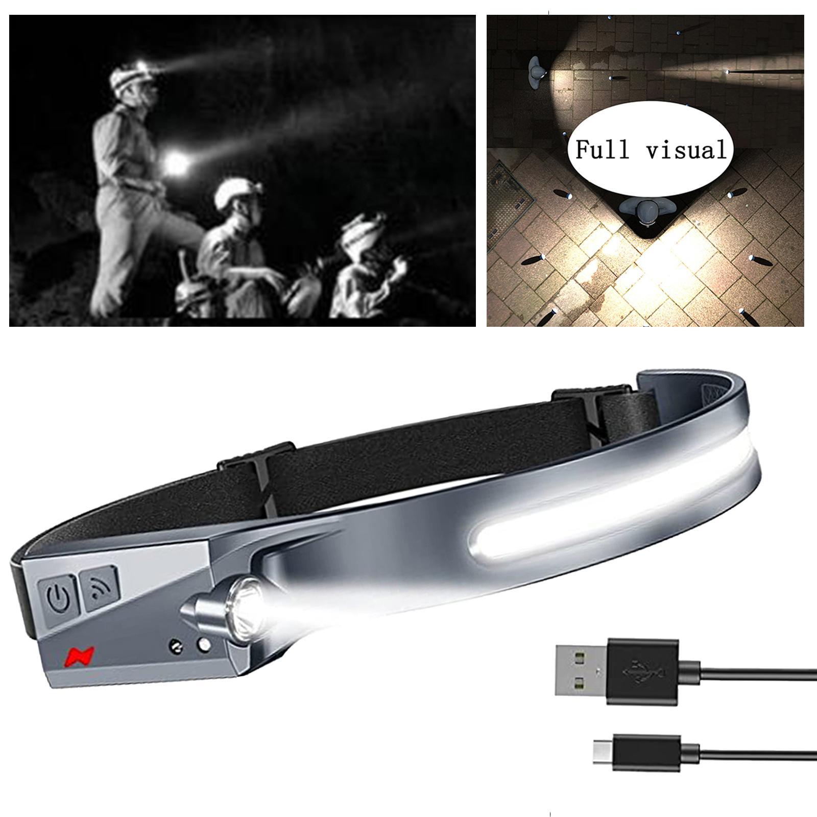 LED  Hand Sensor Silicone Flashlights Head Light for Outdoor