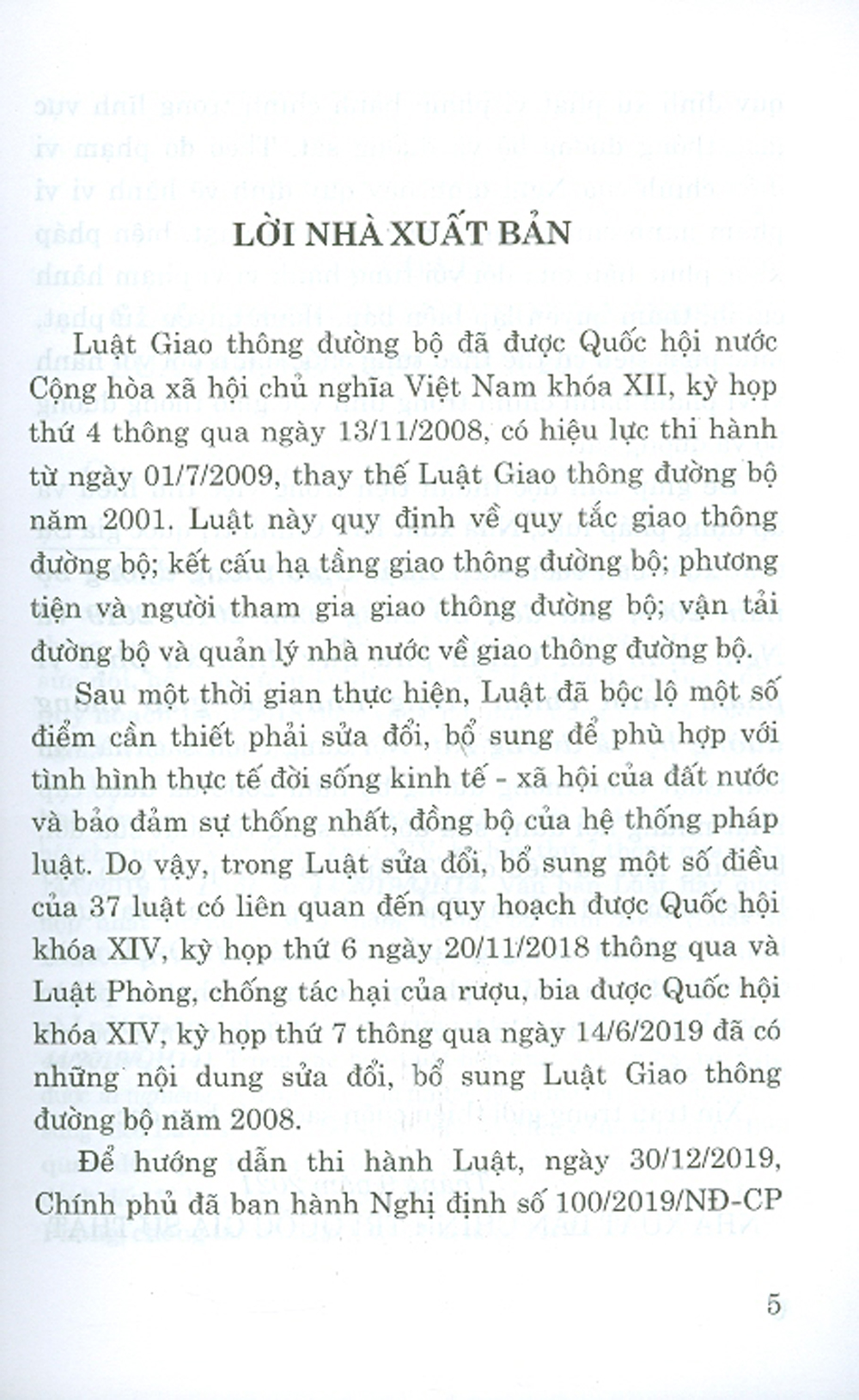 Luật Giao Thông Đường Bộ Năm 2008, Sửa Đổi Bổ Sung Năm 2018, 2019 Và Nghị Định Của Chính Phủ Quy Định Xử Phạt Vi Phạm Hành Chính Trong Lĩnh Vực Giao Thông Đường Bộ Và Đường Sắt