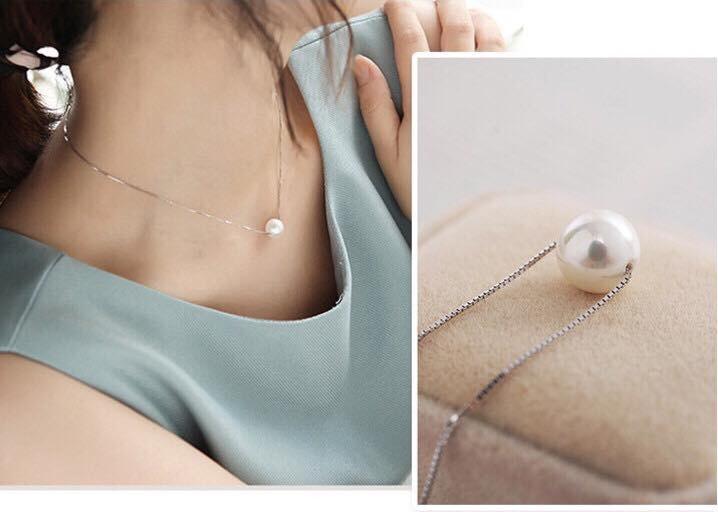 Dây Chuyền Xuyên Ngọc Chế Tác Bạc Italia