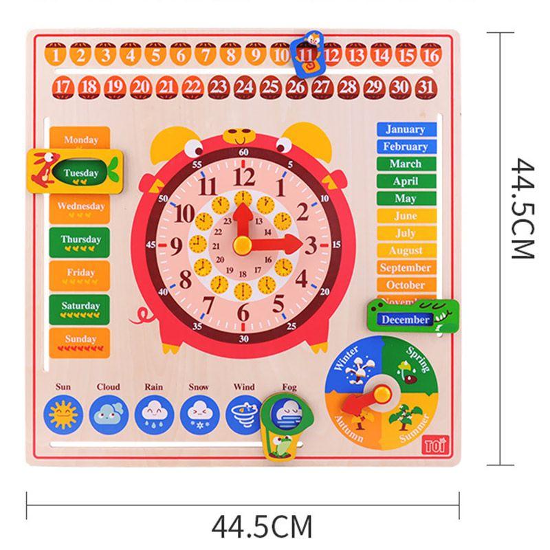 Đồ chơi Bảng Gỗ Thời gian Đồng hồ - Lịch - Thời tiết
