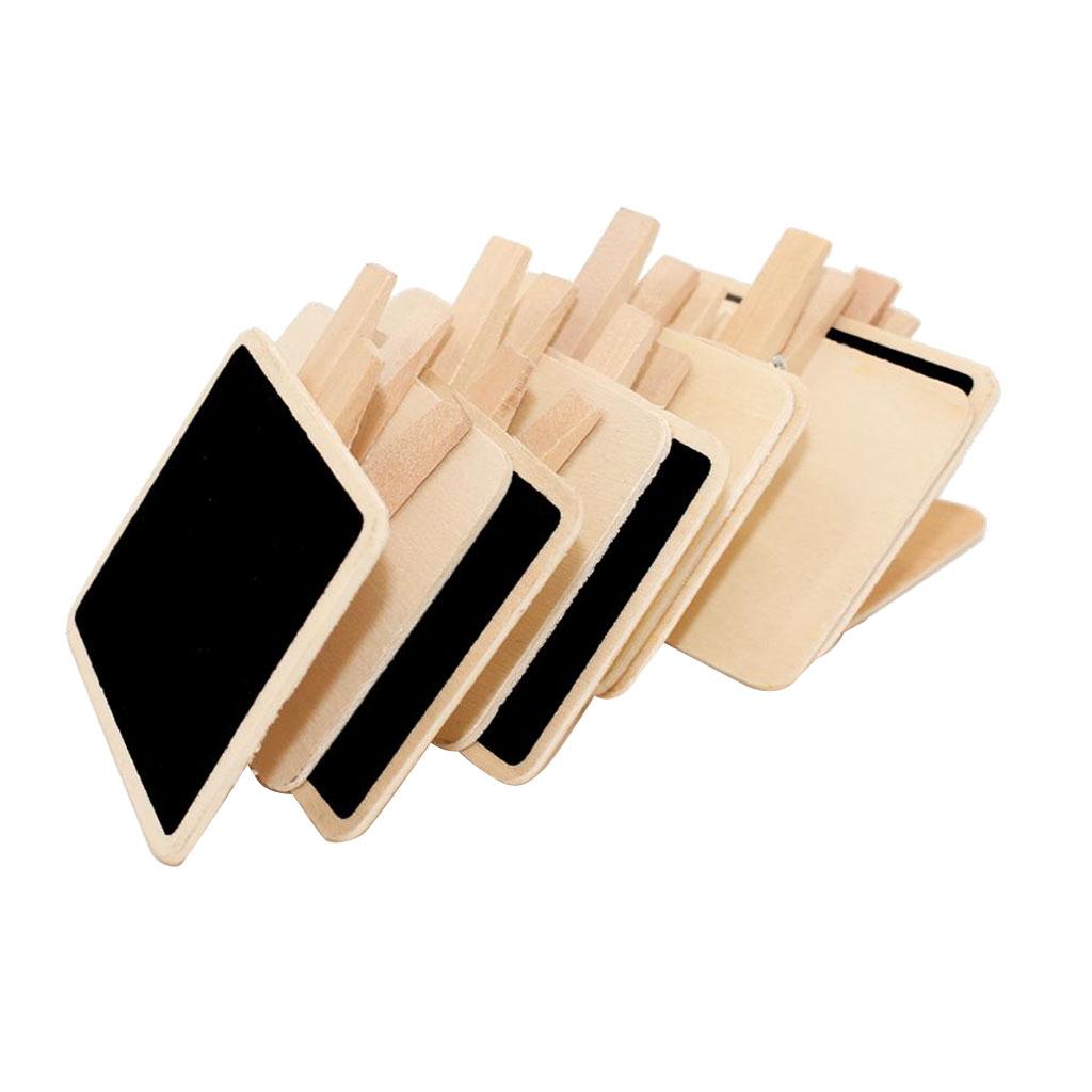 2xPack 10PCS Small Wooden Blackboard Memo Memo Message Board Blackboard