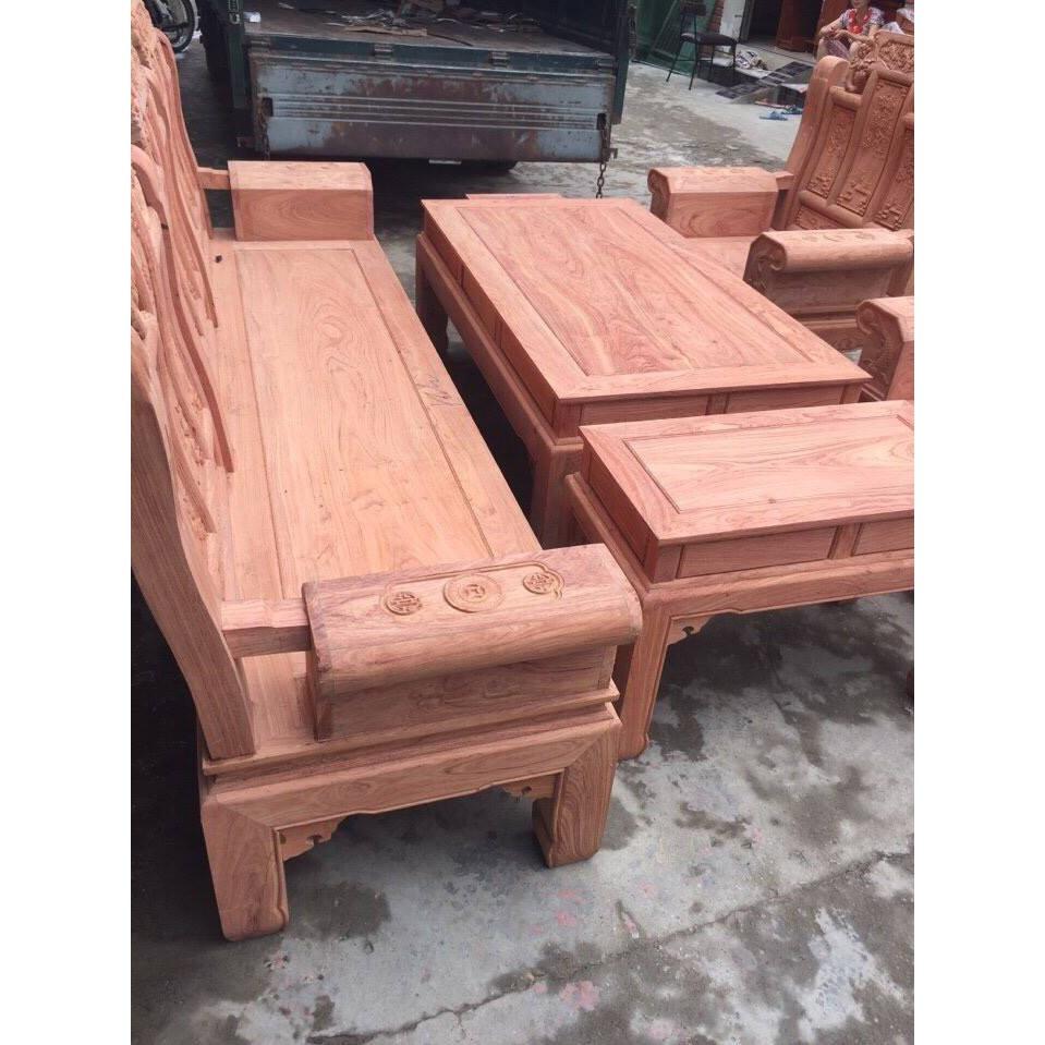 Bộ bàn ghế gỗ phòng khách âu á hộp kiểu như ý gỗ hương đá