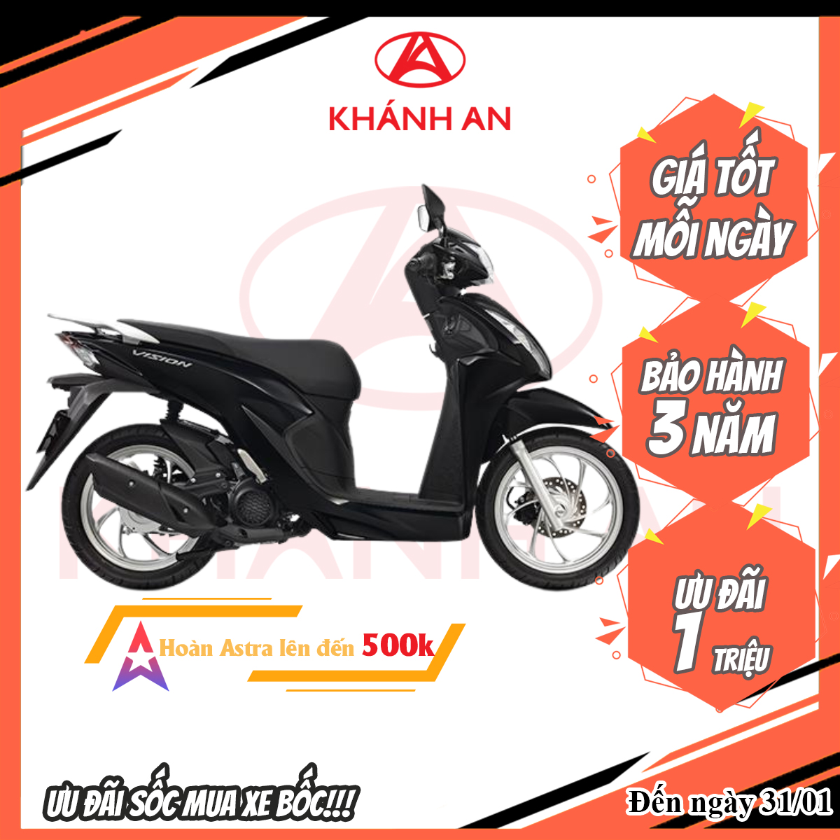 Xe máy Honda Vision 2025 Phiên bản Tiêu Chuẩn
