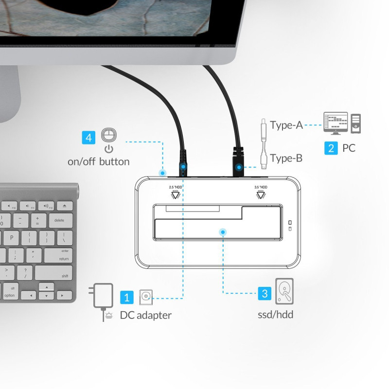 Dock Ổ Cứng Docking 6619US3 Cao Cấp AZONE