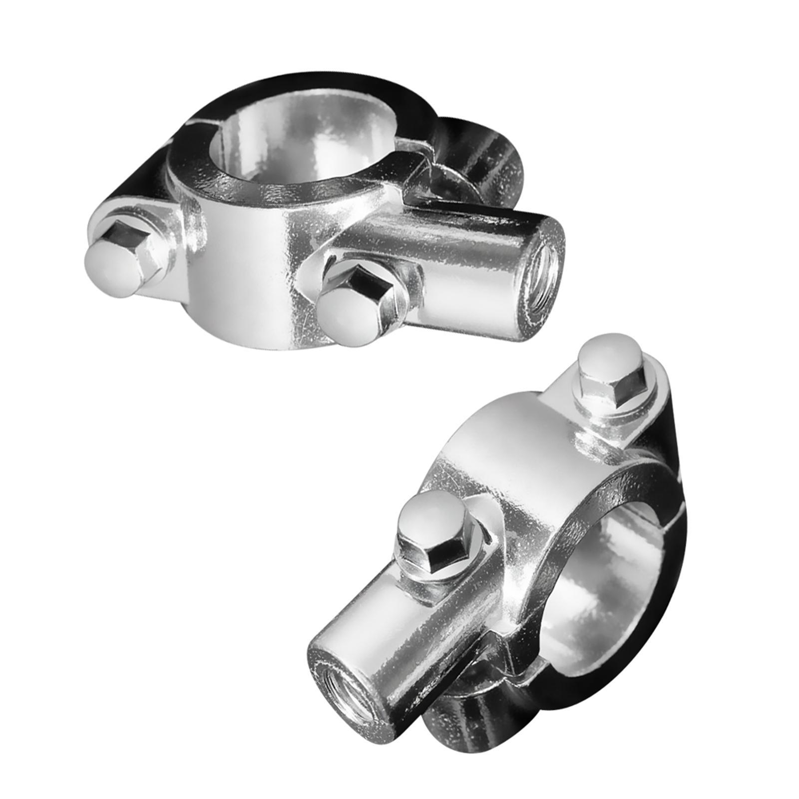 2x Mirror Mount Bracket Clamp for 7/8" Handlebar Motorcycle Chrome