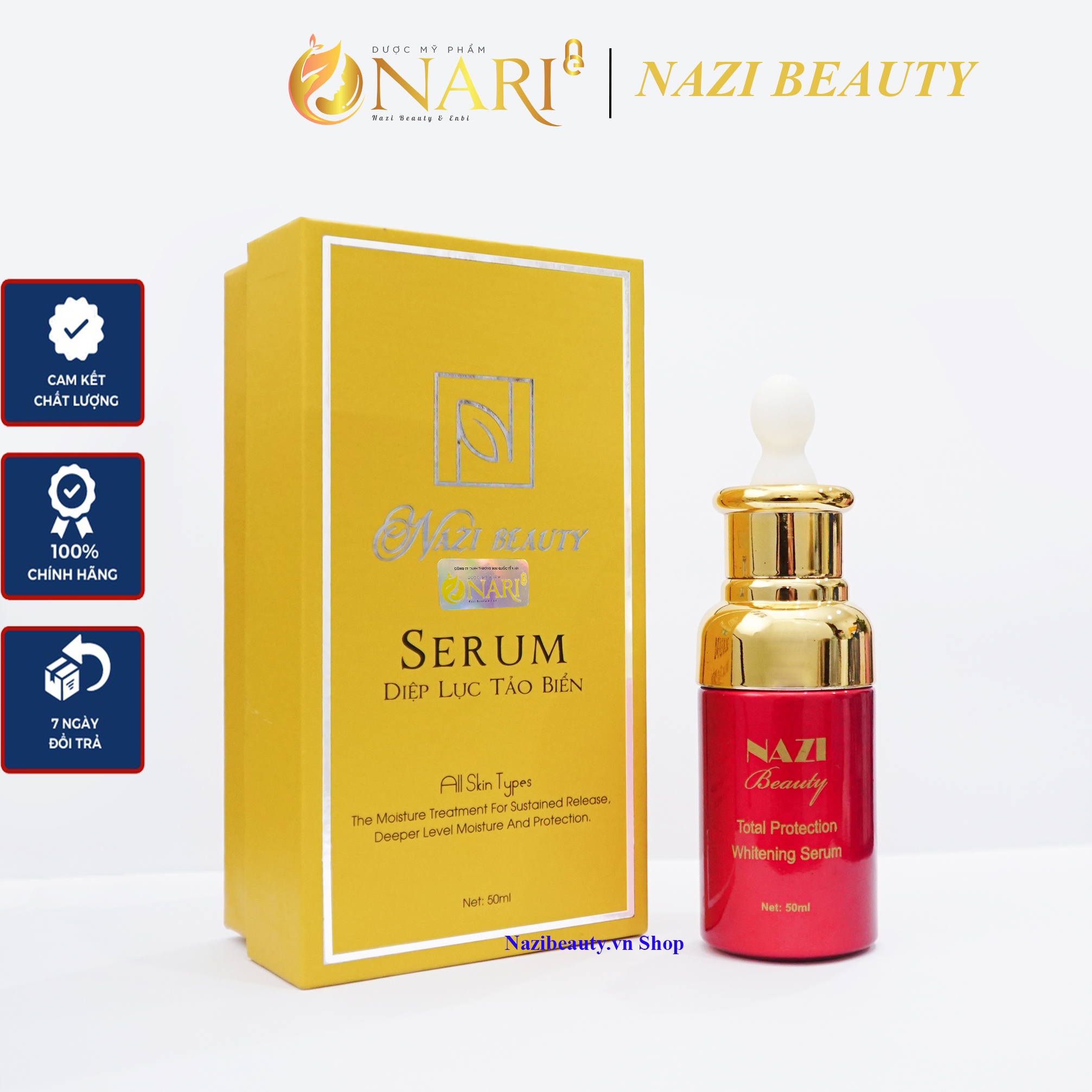 Serum tế bào gốc Nari giảm lão hóa tăng liên kết giúp da căng bóng khỏe mạnh từ sâu bên trong 50ml