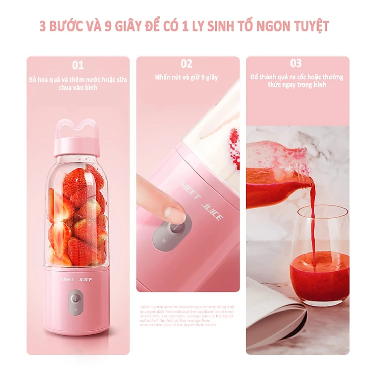 Máy xay sinh tố mini KGmeetjuice dễ sử dụng đa năng tiện lợi dung tích 500ml- Hàng chính hãng