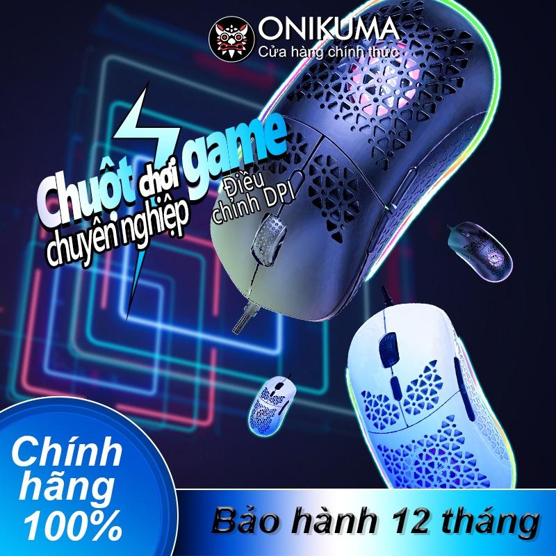 Chuột chơi game có dây ONIKUMA CW911 Đen trắng với đèn RGB [Hàng chính hãng