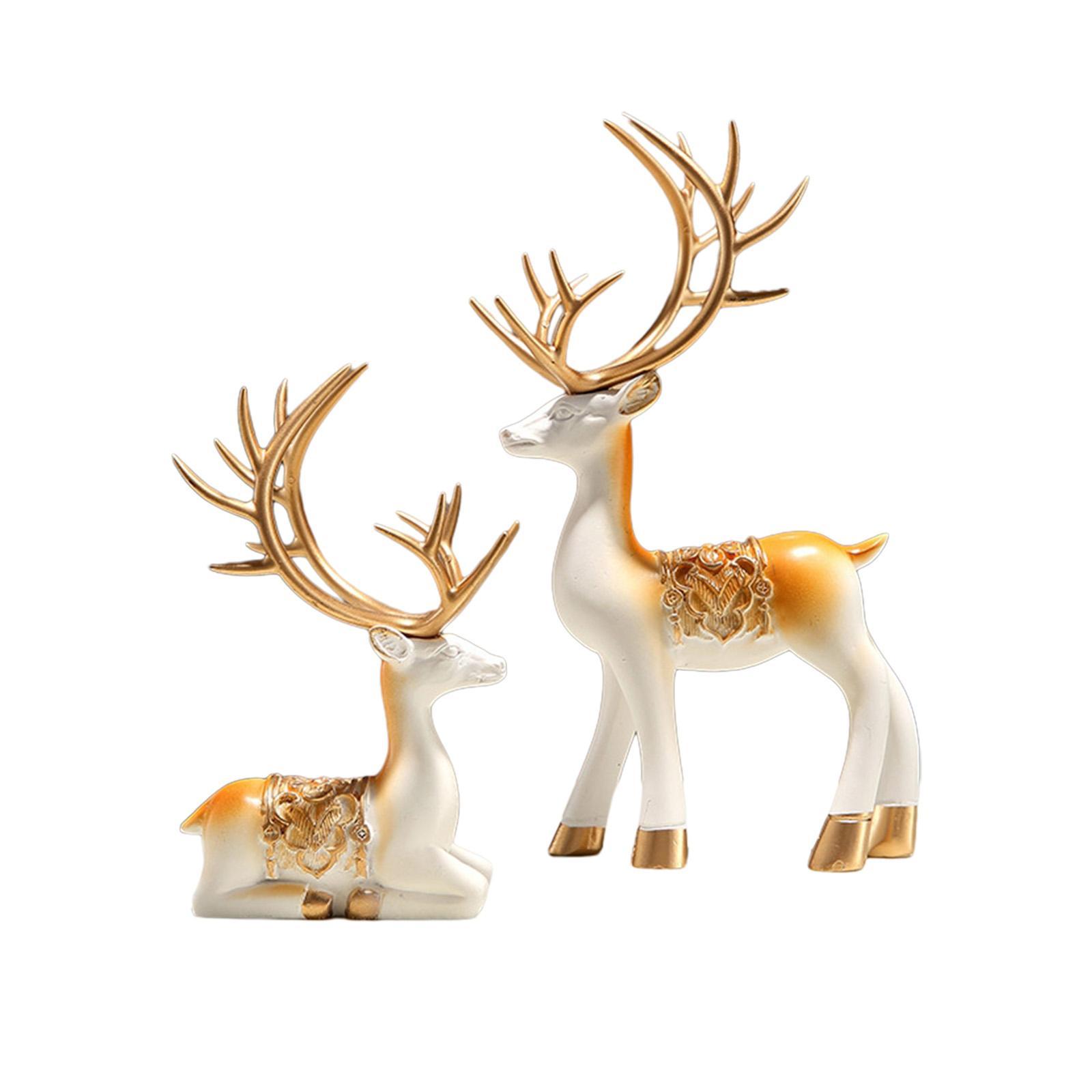 Reindeer Resin Sculpture Reindeer Figurines for Living Room Office