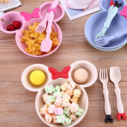 Khay Ăn Dặm Mickey Kèm Muỗng Nĩa