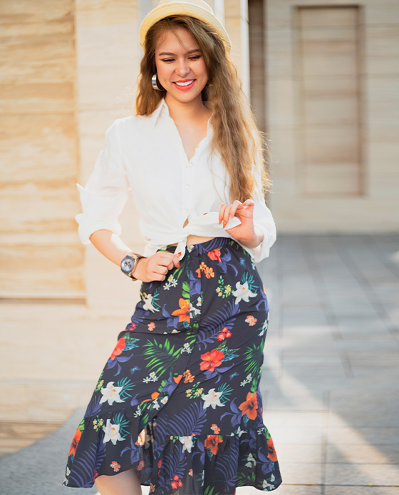 Váy Midi Xoè Lily SKI034 Thời trang thiết kế Hity